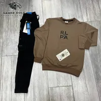 طقم رياضي صيفي - قميص بني + بنطال أسود