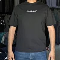 تيشيرت رجالي أسود بطبعة صنداي (Sunday)