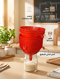 محاقن/قمع مطبخ بلاستيكي عريض الفتحة (طقم أقماع متداخلة) - سوق غزة