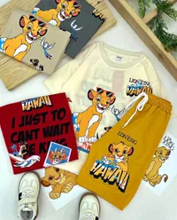 طقم ملابس أطفال صيفي بتصميم الأسد الملك (The Lion King)