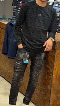 تيشيرت طويل الأكمام بطبعة W JEANS