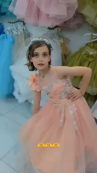 فستان سهرة منفوش للأطفال - تصميم فاخر