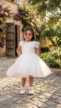 فستان أميرة أبيض للمناسبات