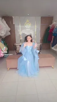 فستان سهرة أزرق للبنات - دلوعة