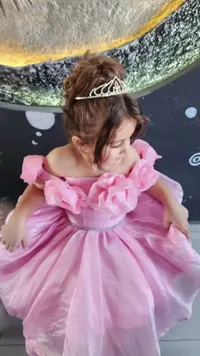 فستان أميرة وردي للبنات