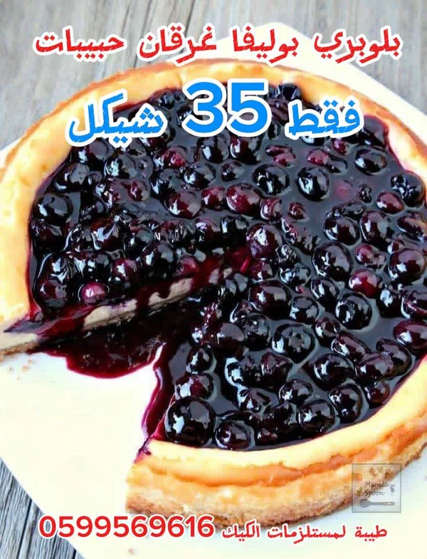 تشيز كيك بلوبيري غرقان حبيبات - طيبة لمستلزمات الكيك - مواد غذائية وبقالة - سوق غزة