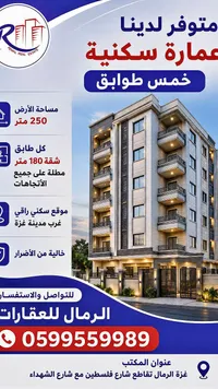 عمارة سكنية خمس طوابق - الرمال للعقارات