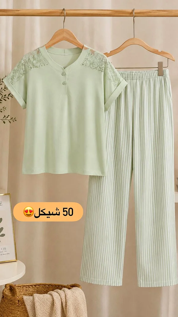 طقم بيجامة نسائية قطعتين (بيجامة) - ملابس نسائية - سوق غزة