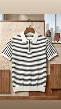 قميص بولو مخطط بسحاب - أفانت (Avant)