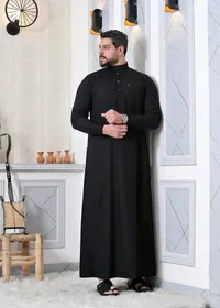 ثوب رجالي كلاسيكي أسود
