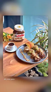 طبق حلويات ميني بان كيك بالنوتيلا (Nutella)
