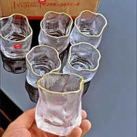 طقم أكواب زجاجية بتصميم مموج - يوجينغ (Yujing)