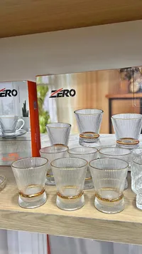 طقم كاسات زجاجية مضلعة - زيرو (Zero)