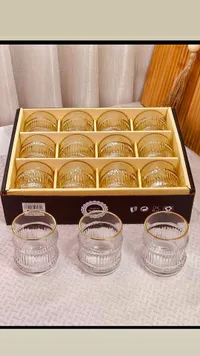 أكواب زجاجية ذهبية - جولدن ستون (Golden Stone)