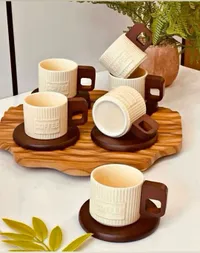أكواب قهوة مع صحون (Coffee)