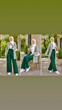 طقم بنطلون وبلوزة مطبوعة - سافيدا (Sayida)