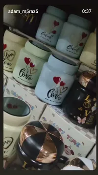 أكواب بتصميم قلوب وحب (Happy Time)