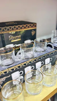 طقم أكواب شاي زجاجية 12 قطعة - غلاسنوير (Glassware)