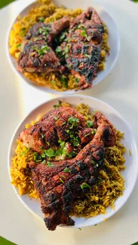 وجبة مشاوي شرقية - لحم مشوي مع أرز