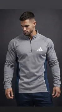 بلوزة رياضية بسحاب للرجال - أديداس (Adidas)