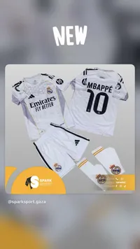 طقم كرة قدم ريال مدريد الأساسي - مبابي رقم 10 (Adidas)
