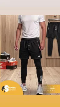 شورت رياضي مع بنطال ضيق - أديداس (Adidas)