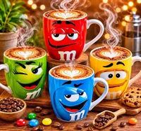 طقم أكواب سيراميك بشخصيات إم آند إمز (M&M's)