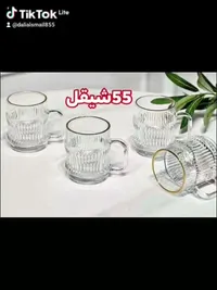 أكواب زجاجية مزخرفة - سوق غزة