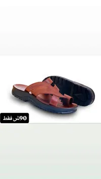 صندل رجالي شبابي - جلد طبيعي - سوق غزة
