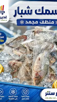 سمك شبّار منظّف مجمد - غدير