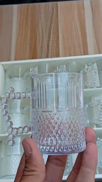 طقم أكواب زجاجية بتصميم عصري