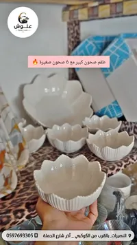 طقم صحون كبير مع 6 صحون صغيرة - علوش