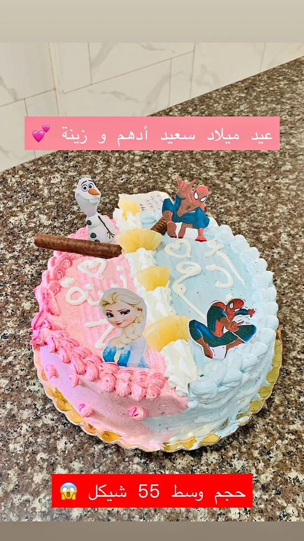 كيكة عيد ميلاد شخصيات كرتونية - حلويات ومخابز - سوق غزة