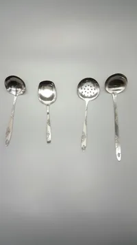 طقم ملاعق تقديم ومغارف ستانلس ستيل