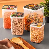 طقم علب تخزين طعام بلاستيكية مربعة