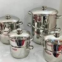 طقم طناجر ستانلس ستيل - الشريف