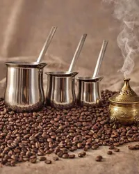 طقم ركوات قهوة ستانلس ستيل - 3 قطع