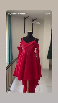 فستان سهرة أحمر للبنات