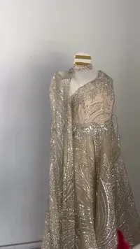 فستان سهرة بناتي مزين بالترتر