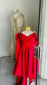فستان سهرة أحمر للبنات