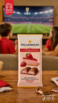 شوكولاتة بالحليب بنكهة تشيز كيك الفراولة - ميلينيوم (Millennium)