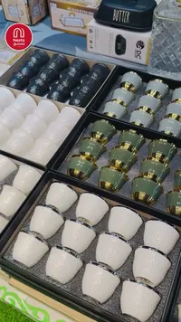 طقم فناجين قهوة سيراميك فاخر - نستو (Nesto)