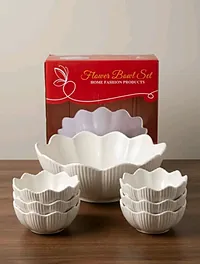 طقم أوعية تقديم سيراميك شكل زهرة (Flower Bowl Set)