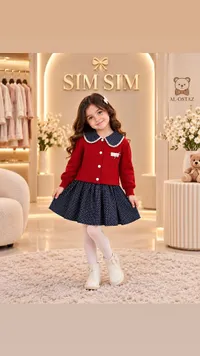 طقم فستان و كارديجان بناتي - سيم سيم (SIM SIM)