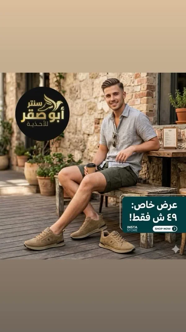 حذاء شبابي كاجوال - سنتر أبو صقر - أحذية - سوق غزة