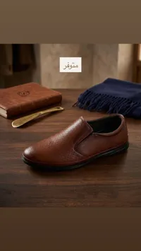 حذاء شبابي كلاسيكي بدون رباط - بني