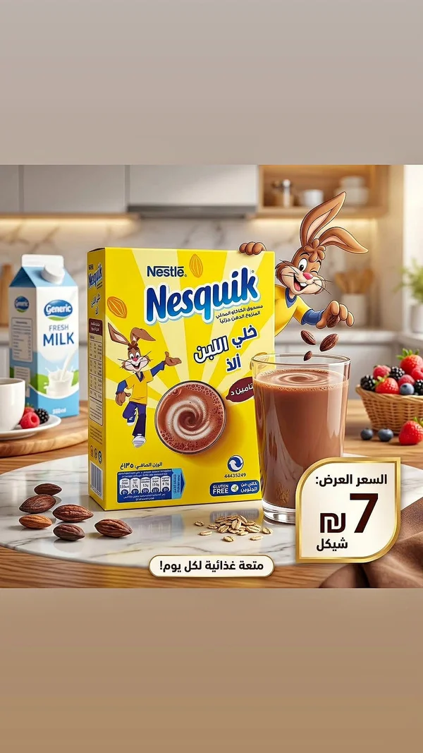نسكويك بودرة الشوكولاتة - نستله (Nesquik) - مواد غذائية وبقالة - سوق غزة