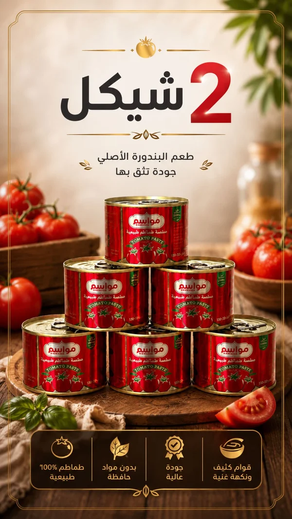 صلصة طماطم طبيعية - مواسم - مواد غذائية وبقالة - سوق غزة