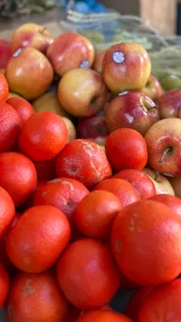 طماطم وتفاح طازة