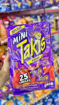 رقائق تورتيلا ميني تاكيس بنكهة الفلفل الحار والليمون (Takis)